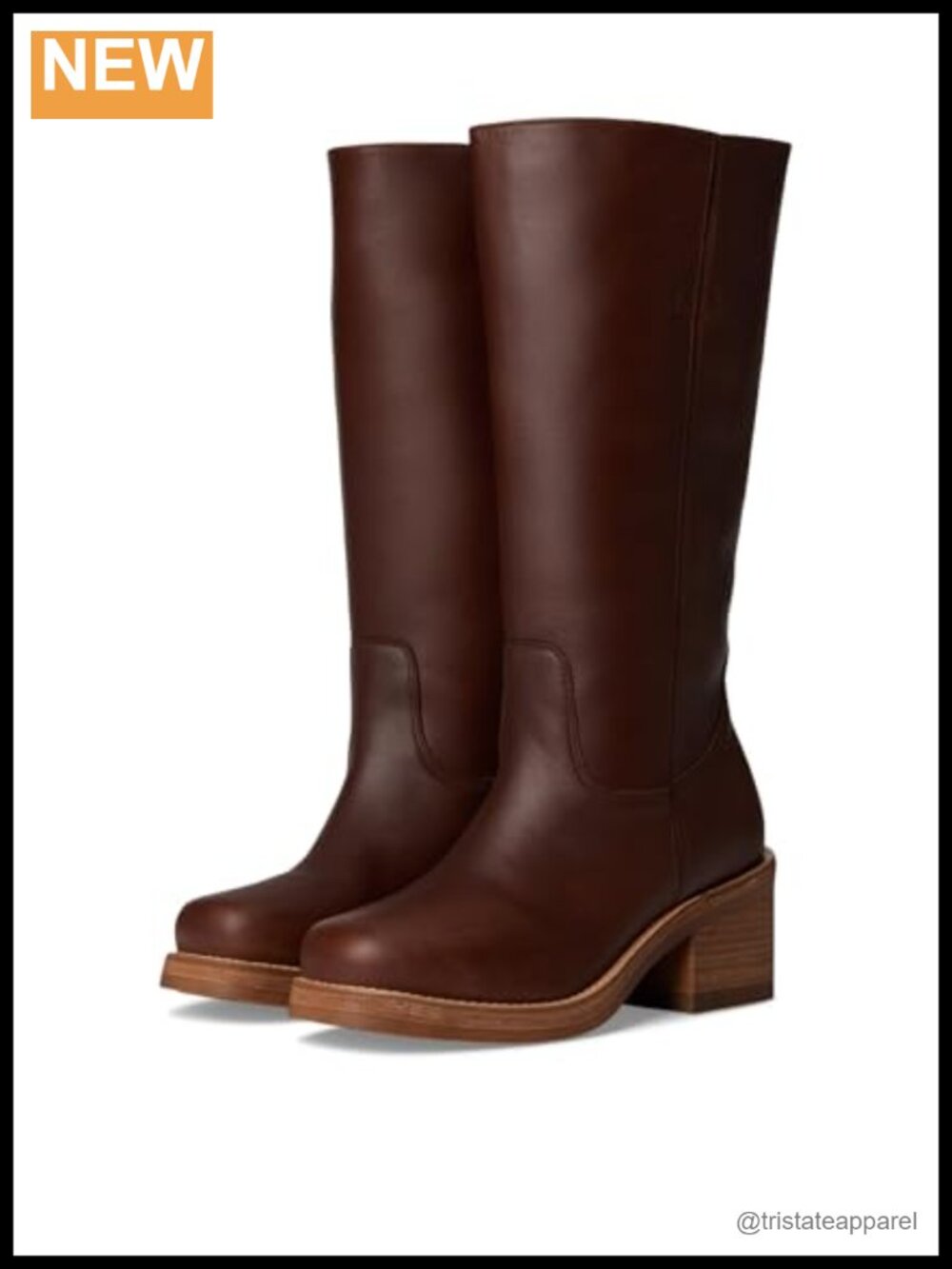 Dingo Leather Equestrian Knee-High Pull-On Boots Women's Block Heel
